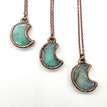 Load image into Gallery viewer, Petite Chrysoprase Crescent Moon Necklace
