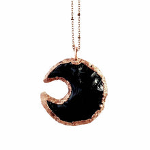 Load image into Gallery viewer, Knapped Obsidian Crescent Moon Necklace
