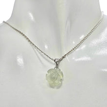 Load image into Gallery viewer, Prehnite Sterling Silver Rose Pendant
