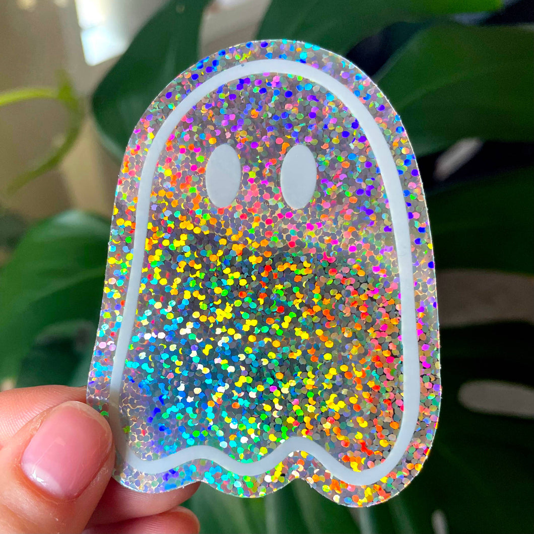 Glitter Ghost Sticker - Halloween