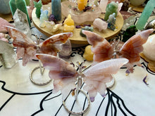 Load image into Gallery viewer, Flower Agate Carnelian Butterfly Wings on Metal Stand
