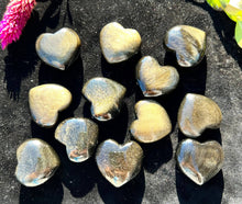 Load image into Gallery viewer, Gold Sheen Obsidian Hearts
