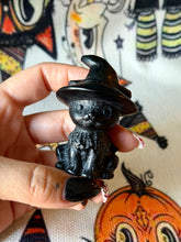 Load image into Gallery viewer, Obsidian Witch Cat Familiar Kitty
