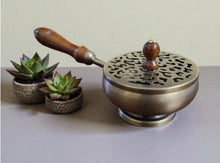 Load image into Gallery viewer, Iron Charcoal Burner with Lid and Wooden handle
