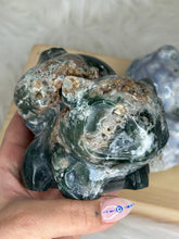 Load image into Gallery viewer, Jumbo Bulbasaur Moss Agate Carvings
