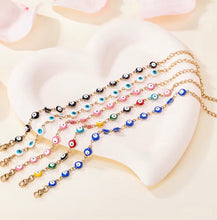 Load image into Gallery viewer, Evil Eye Adjustable Chain Bracelet
