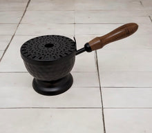 Load image into Gallery viewer, Iron Charcoal Burner with Lid and Wooden handle
