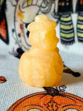 Load image into Gallery viewer, Orange Calcite Pumpkin Cat Jack-o’-lantern Kitty
