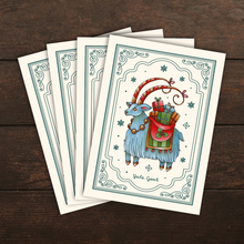 Load image into Gallery viewer, Yule Goat Postcards/Christmas Cards
