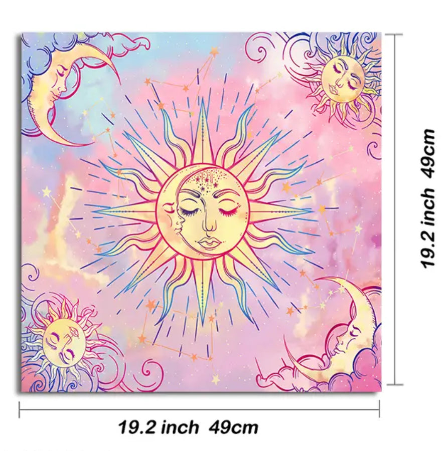 Altar Cloth Pastel Sun & Moon (20x20”)