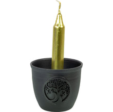 Load image into Gallery viewer, Black Metal Chime Candle Holder Pot
