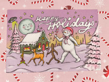 Load image into Gallery viewer, Snow Parade Holiday Postcard - 4 x 6&quot; by Marybel Martin

