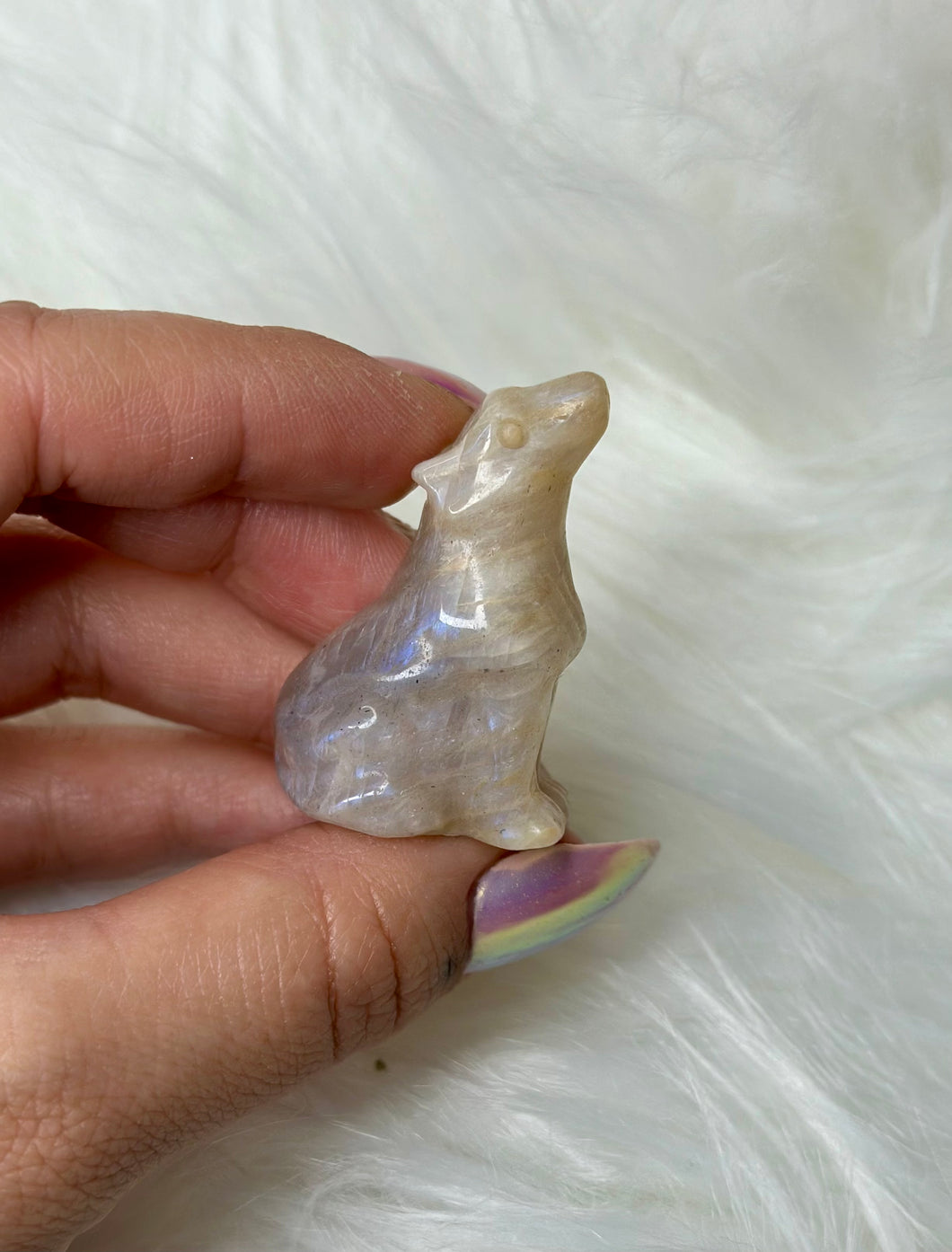 Crystal Wolf Carving