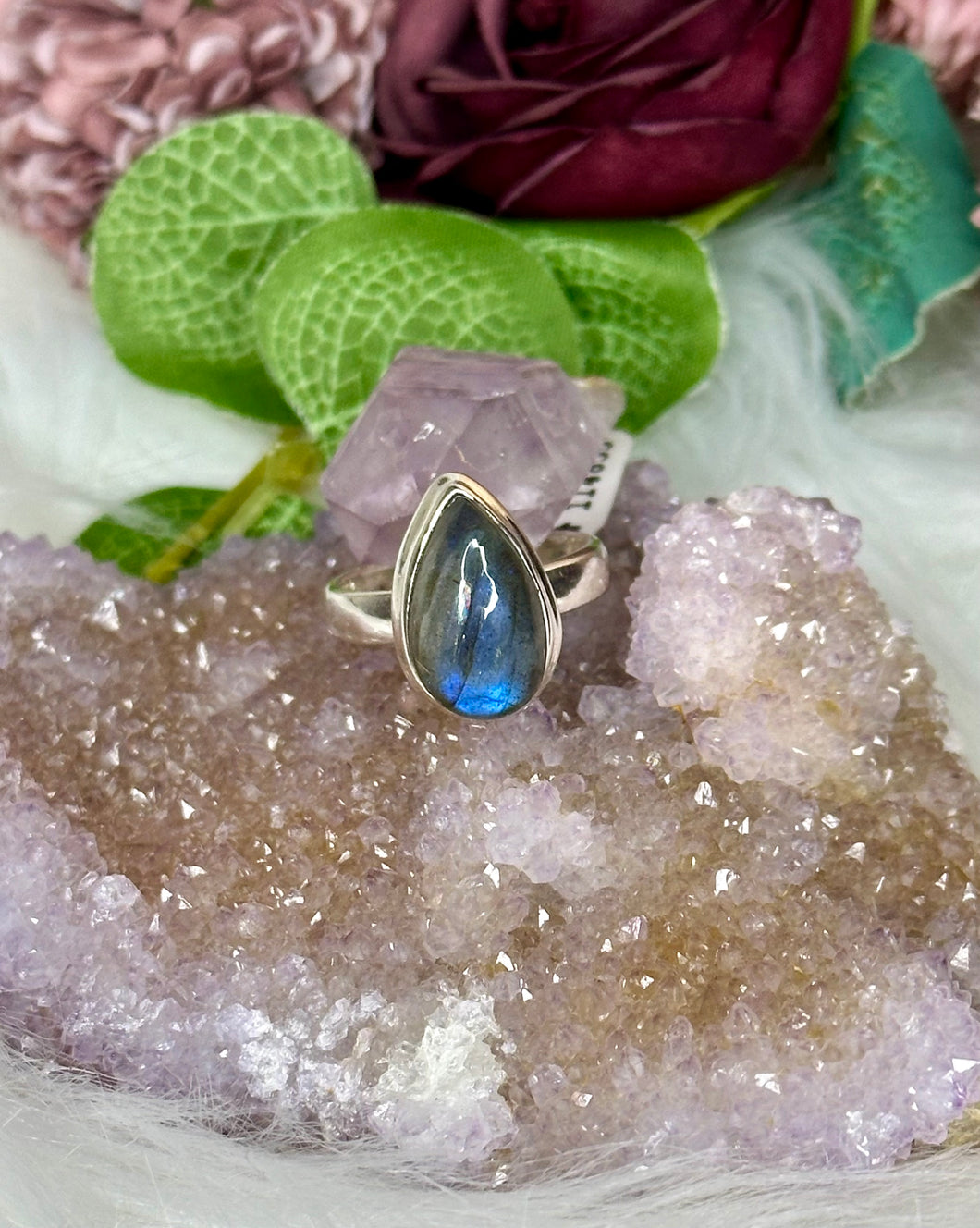 Labradorite Large Ring - Sterling Silver