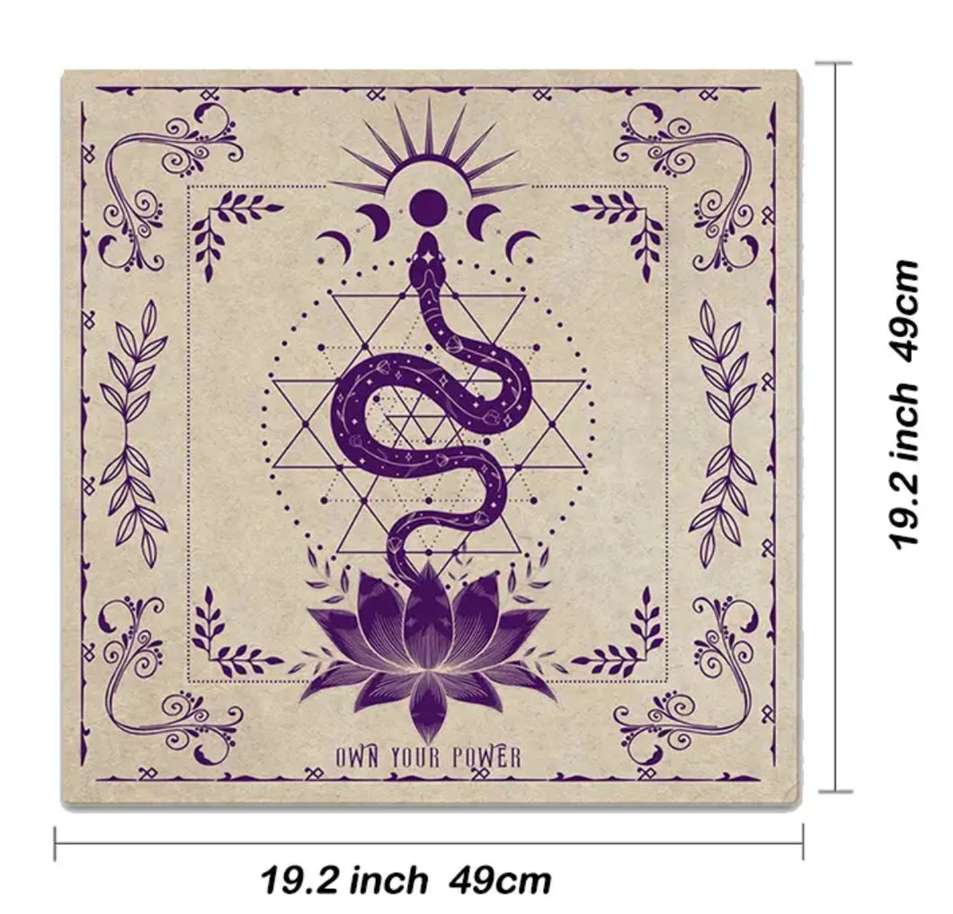 Altar Cloth - Own your Power purple snake (20x20”)