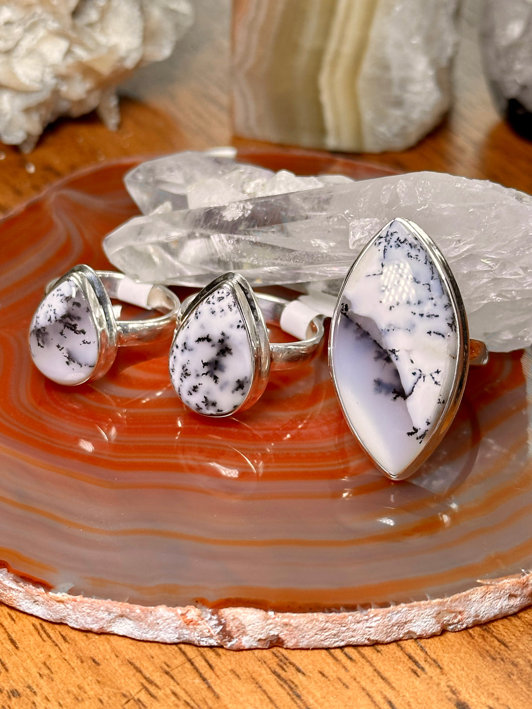 Dendritic Opal Sterling Silver Rings