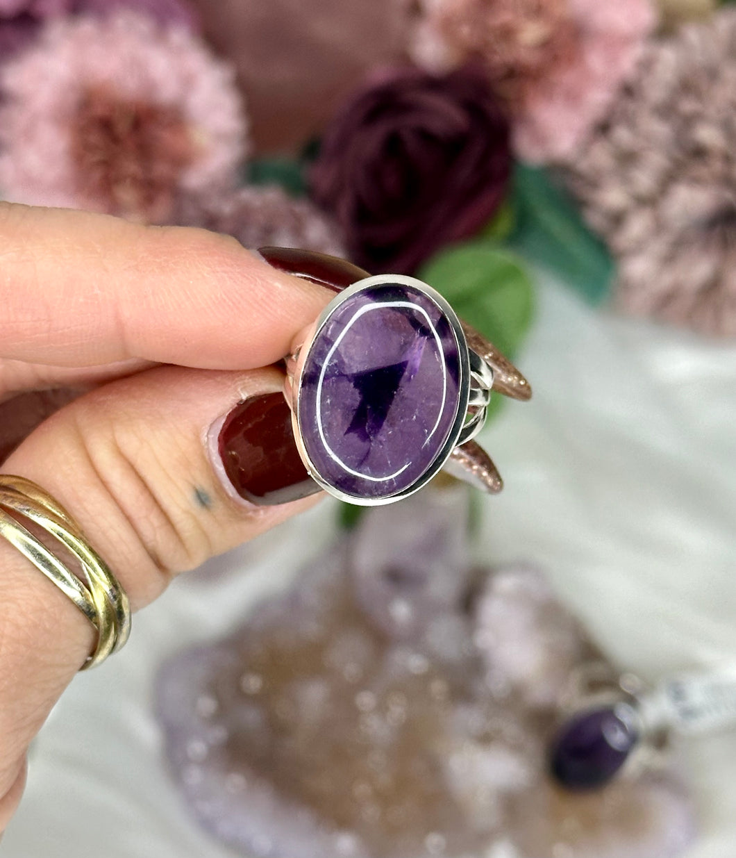 Amethyst Star Sterling Silver Rings