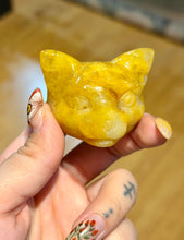 Load image into Gallery viewer, 3rd Eye Cat Head Crystal Carvings
