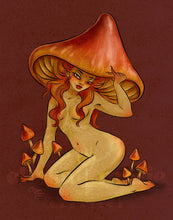 Load image into Gallery viewer, Witch's Hat Mushroom Pinup 8x10 Art Print
