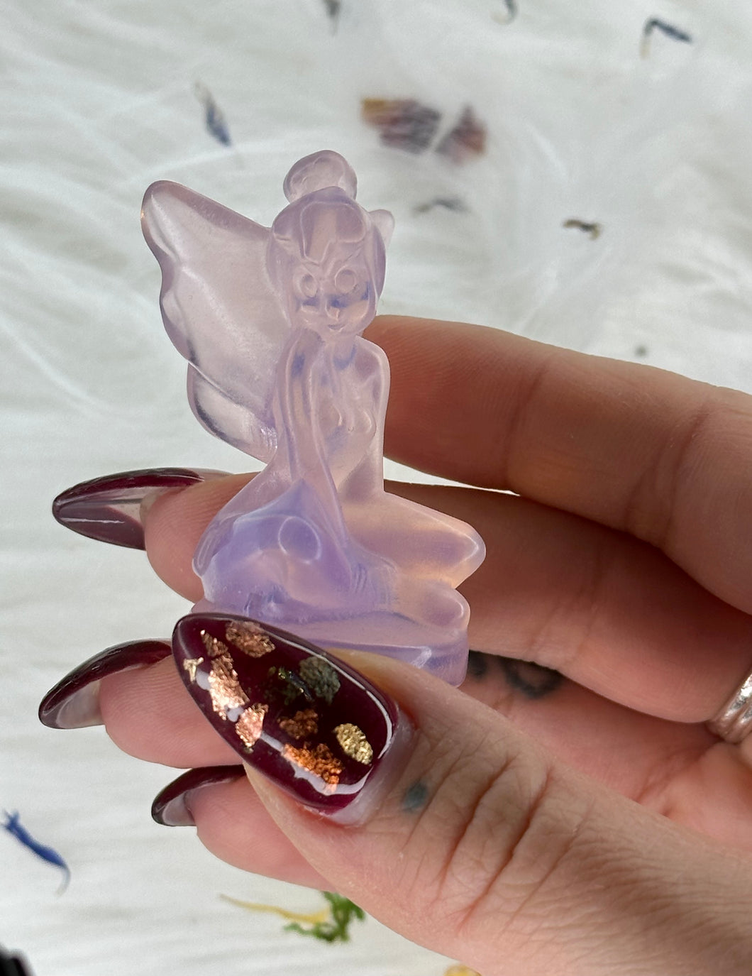 Tinker Bell Pink Opalite Carving