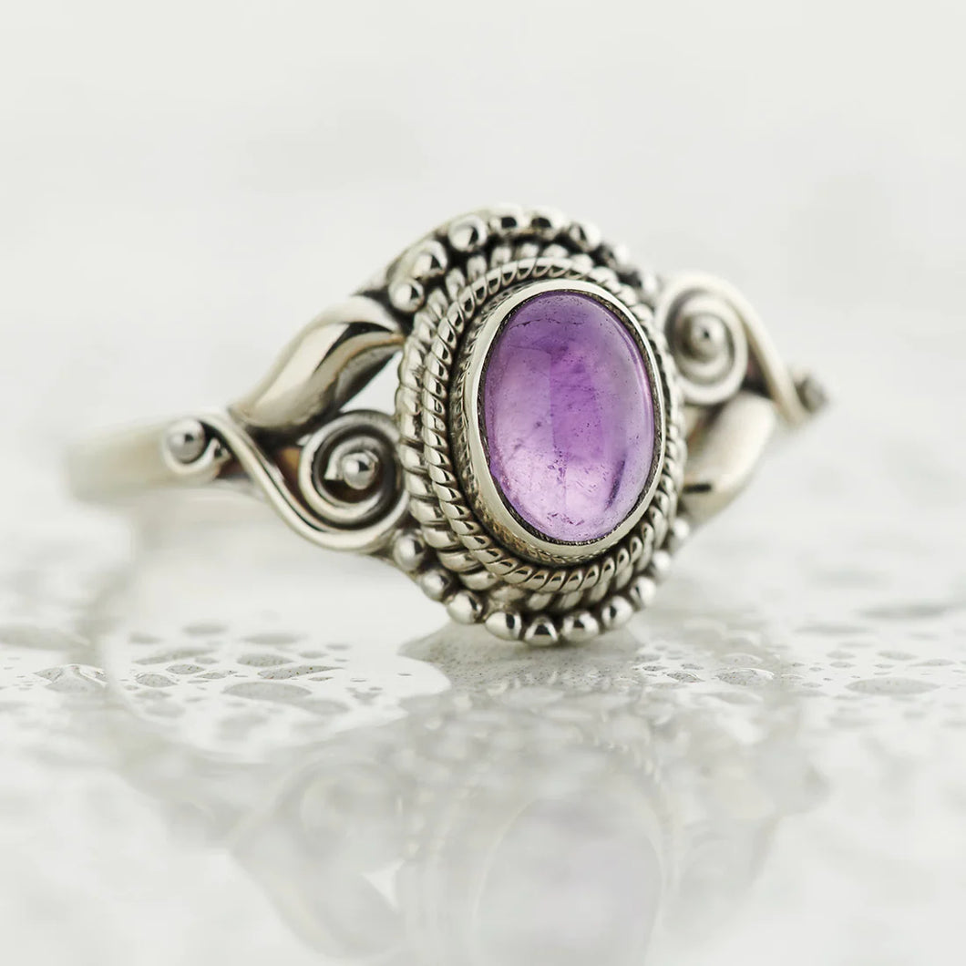 “Dahlia” Natural Stone Sterling Silver Rings