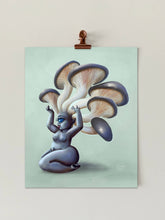 Load image into Gallery viewer, Blue Oyster Shroomie 8x10 Art Print
