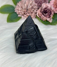 Load image into Gallery viewer, Obsidian Etched Egyptian Pyramid
