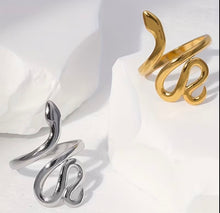 Load image into Gallery viewer, Stainless Steel Serpent Cuff Snake Rings
