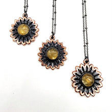 Load image into Gallery viewer, Smoky Citrine Flower Pendant Necklace
