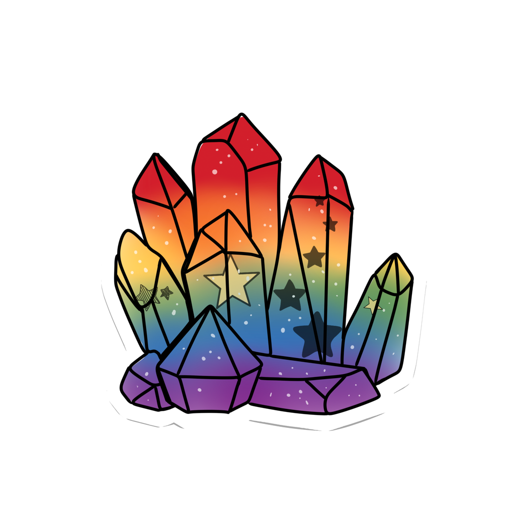 Crystal Rainbow Pride Waterproof Sticker
