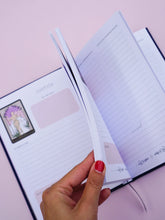Load image into Gallery viewer, Linen Hardcover Tarot Workbook: Gold Foil Embossed Journal - Cosmic Valeria

