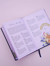 Load image into Gallery viewer, Linen Hardcover Tarot Workbook: Gold Foil Embossed Journal - Cosmic Valeria
