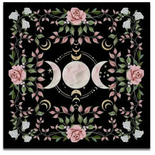 Load image into Gallery viewer, Altar Cloth - Triple Moon Roses (30x30”)
