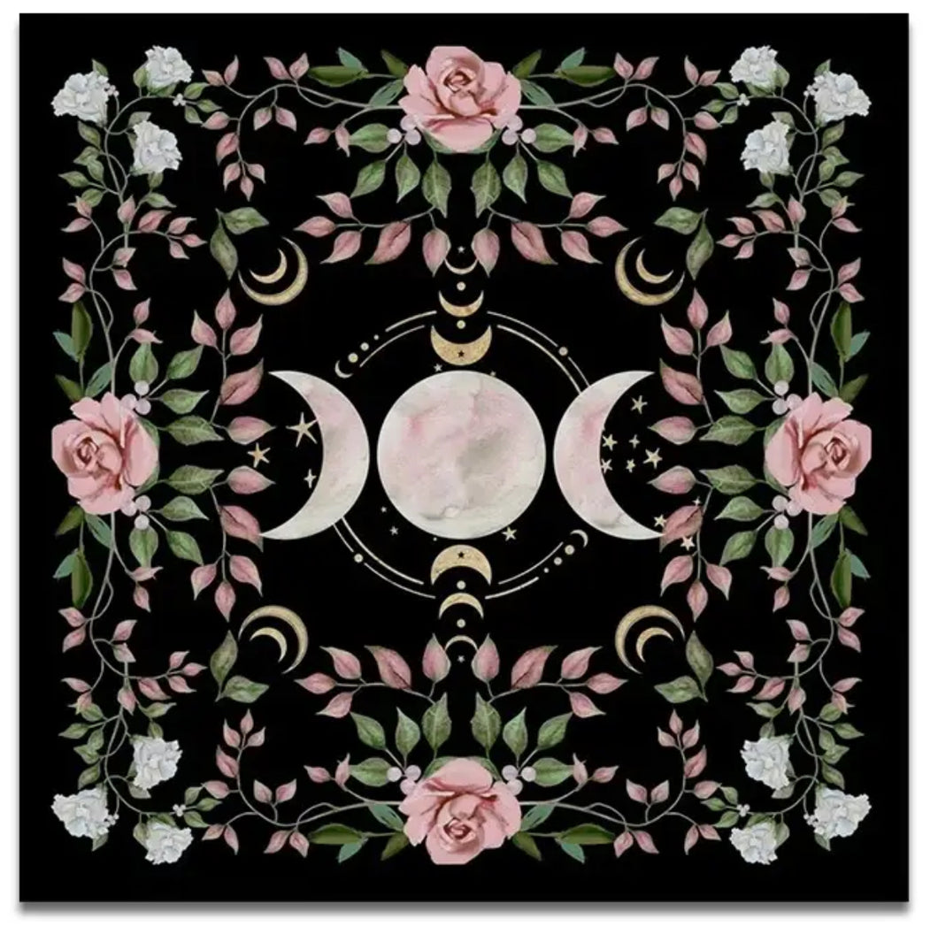 Altar Cloth - Triple Moon Roses (30x30”)