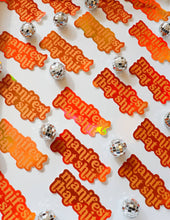 Load image into Gallery viewer, Manifest That Shit - Orange Holographic Sticker 
