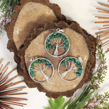 Load image into Gallery viewer, Crystal Chip Tree of Life Pendant Necklace
