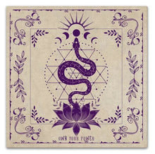 Load image into Gallery viewer, Altar Cloth - Own your Power purple snake (20x20”)
