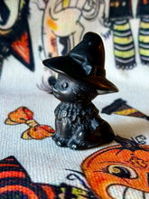 Load image into Gallery viewer, Obsidian Witch Cat Familiar Kitty
