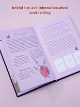 Load image into Gallery viewer, Linen Hardcover Tarot Workbook: Gold Foil Embossed Journal - Cosmic Valeria
