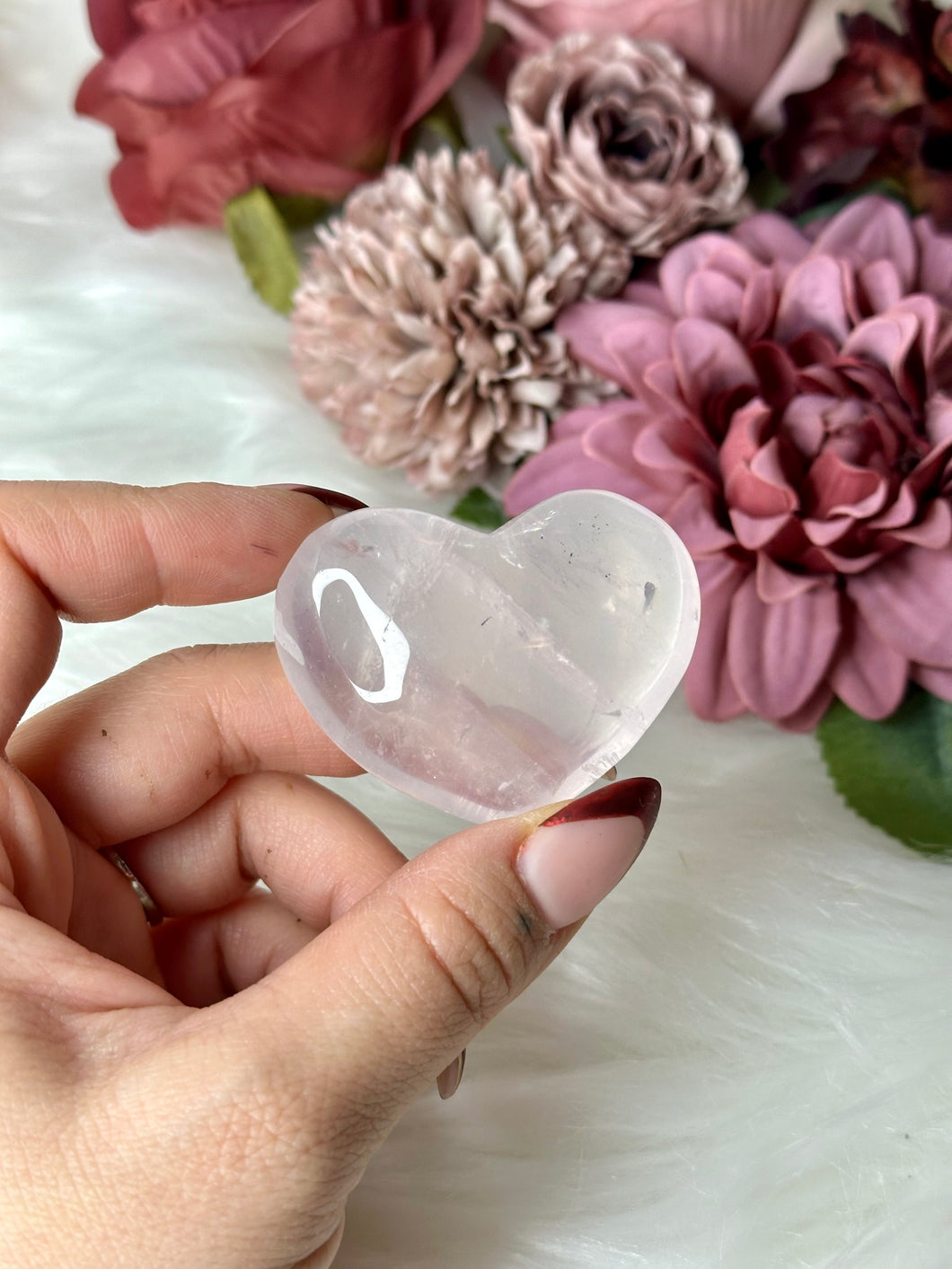 Rose Quartz Puffed Heart