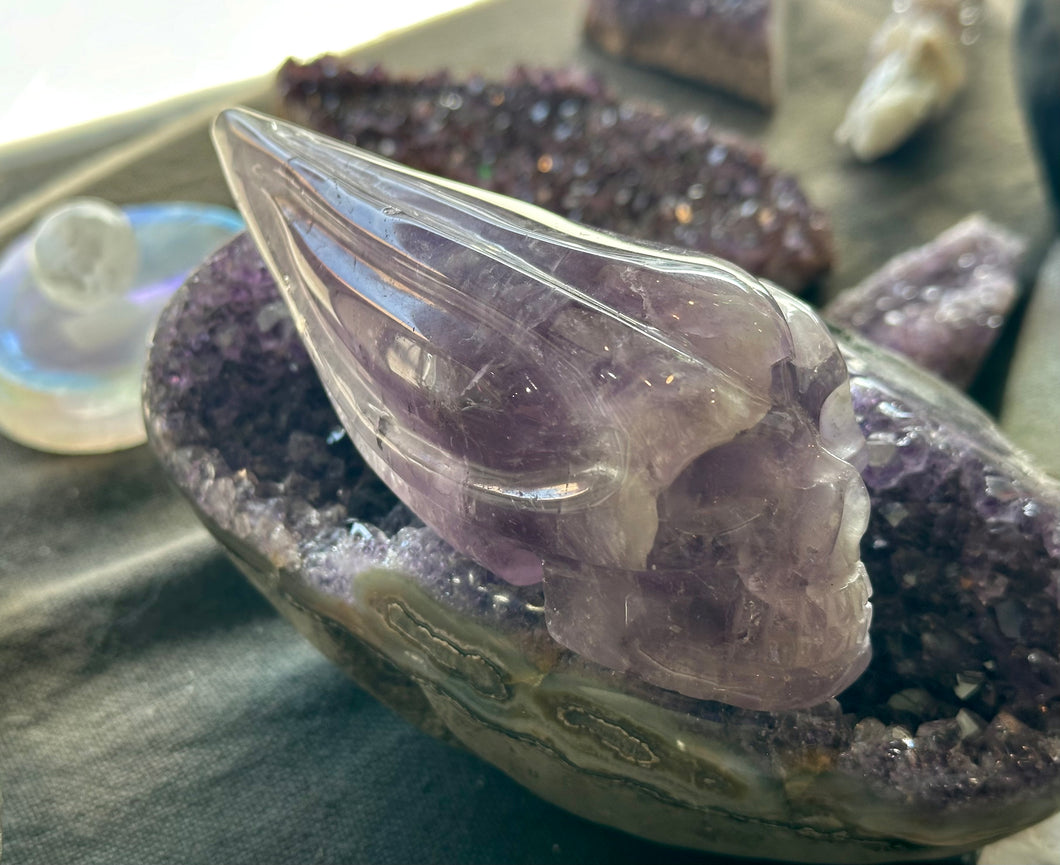 Amethyst Traveler Crystal Skull