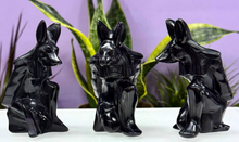 Load image into Gallery viewer, Black Obsidian Kneeling Anubis Carving 4”
