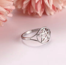 Load image into Gallery viewer, Stainless Steel Pentacle Pentgram Rings
