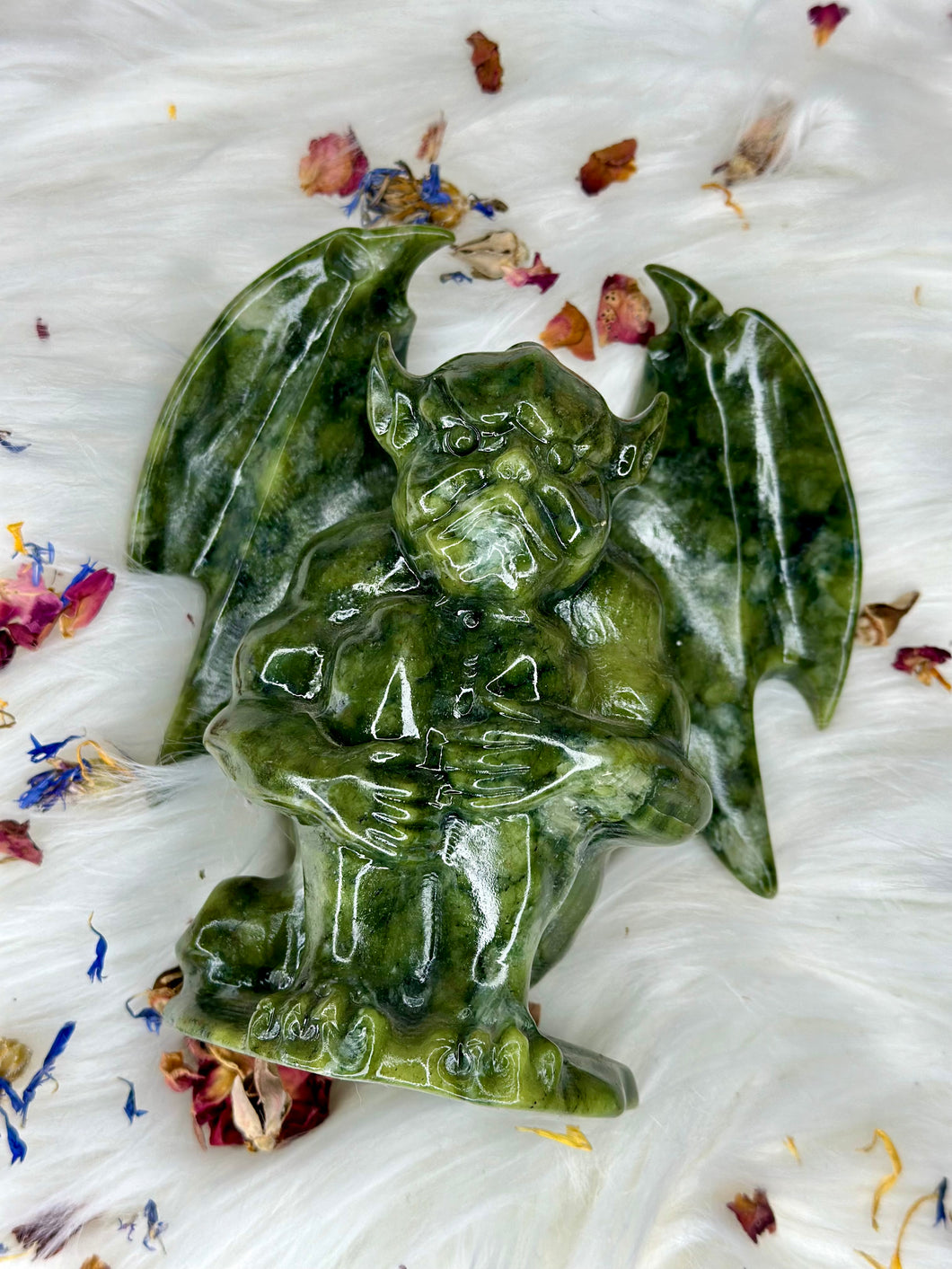 Nephrite Jade Gargoyle Demon Carving