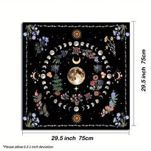 Load image into Gallery viewer, Altar Cloth - Botanical Moon Phase (30x30”)
