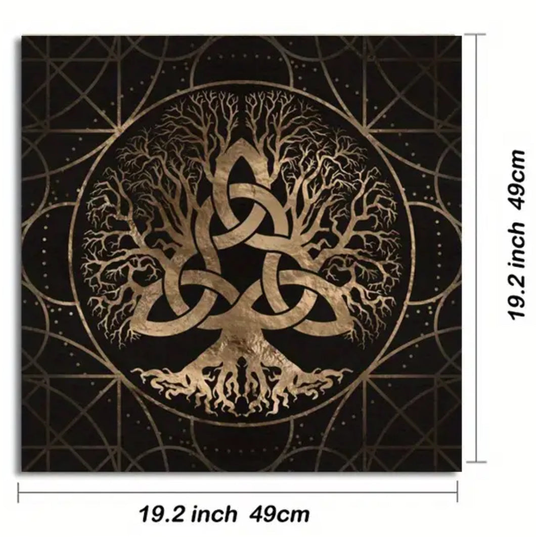 Altar Cloth - Bronze tree of life Triquetra (20x20”)