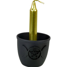 Load image into Gallery viewer, Black Metal Chime Candle Holder Pot
