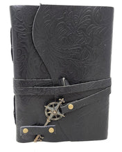 Load image into Gallery viewer, Black Soft Leather Floral Print Journal 5x7&quot;
