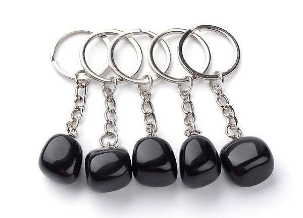 Obsidian Crystal Keychain