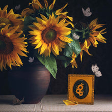 Load image into Gallery viewer, Sunflower Moon Enamel Pin
